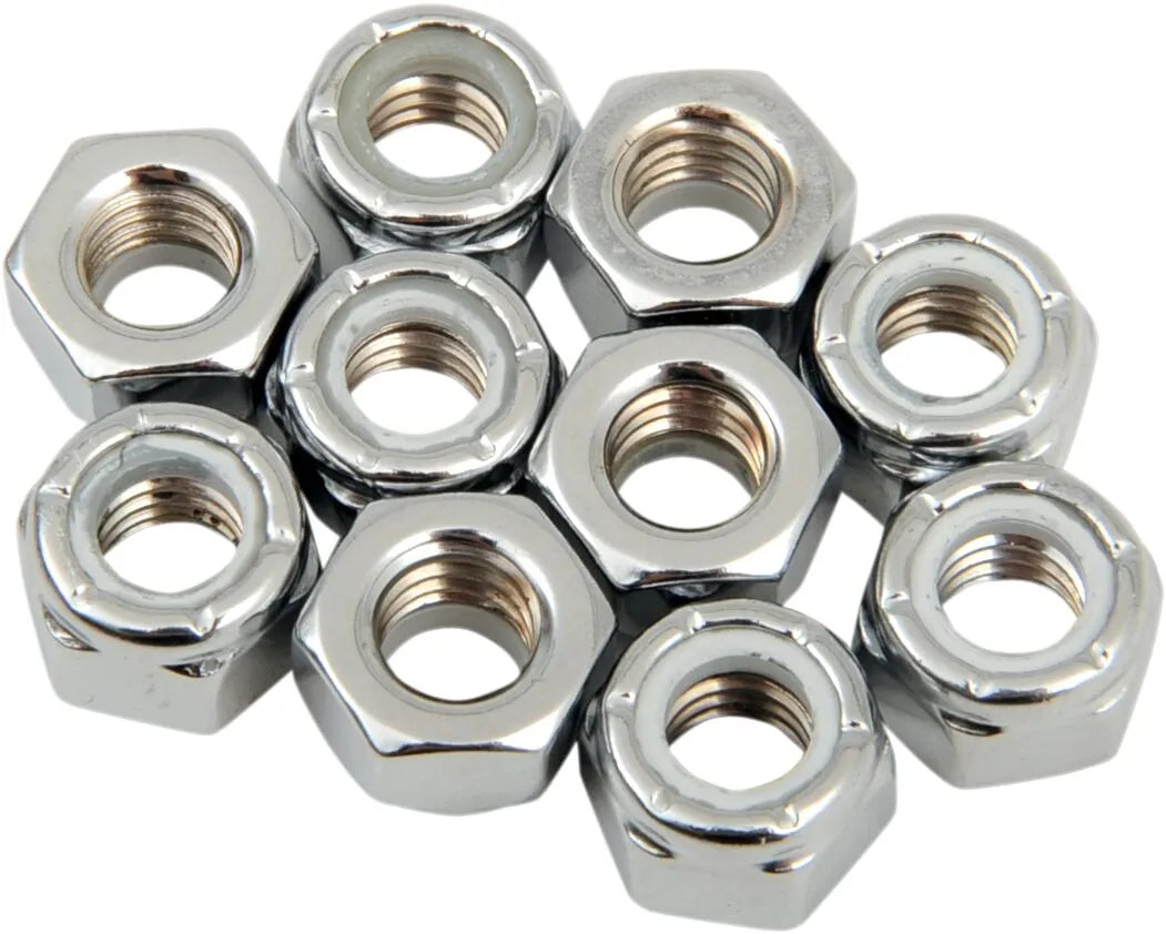 Drag Specialties 5/16-18 Chrome Nylon Insert Nut