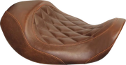 Mustang Wide Tripper Seat - Brown Diamond - For Harley Davidson