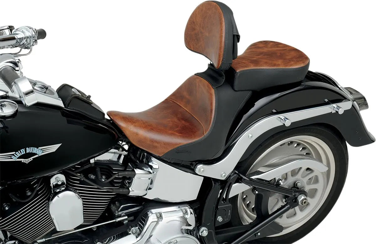 Saddlemen Renegade Lariat Leather Solo Seat - For Harley Davidson