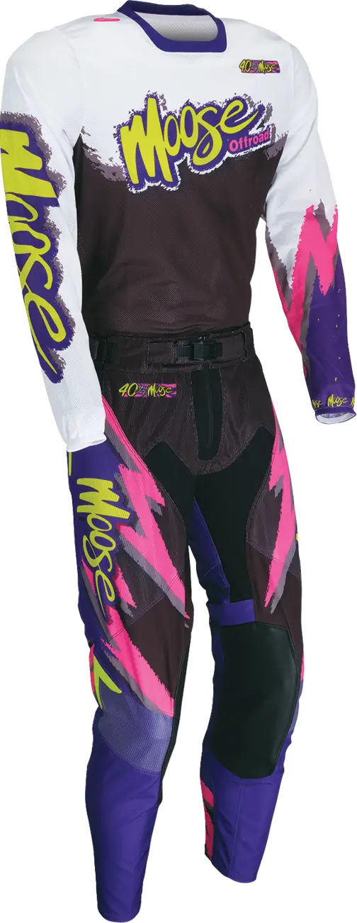 Moose Offroad Soft-Goods Sahara LE Pants White/Black/Purple Slim