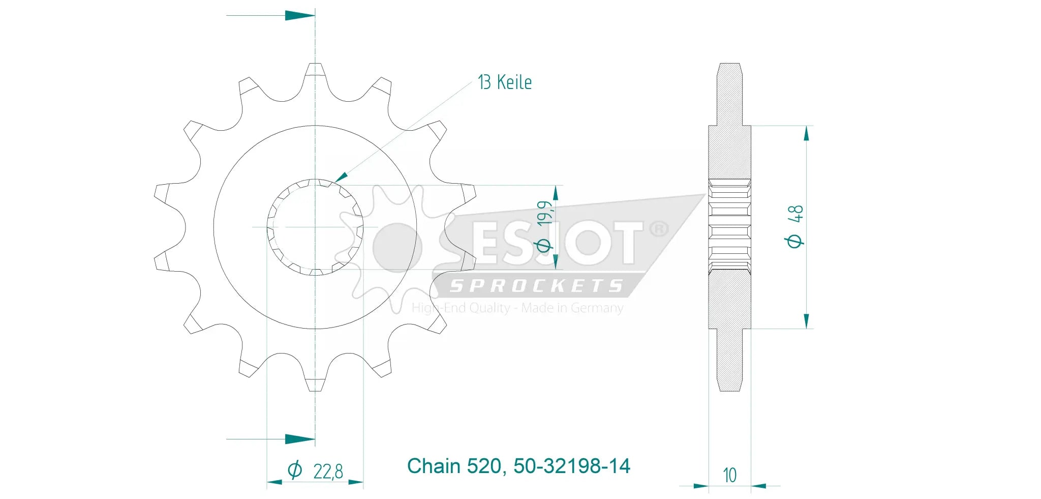 Esjot 520 Front Sprocket - High-performance Steel