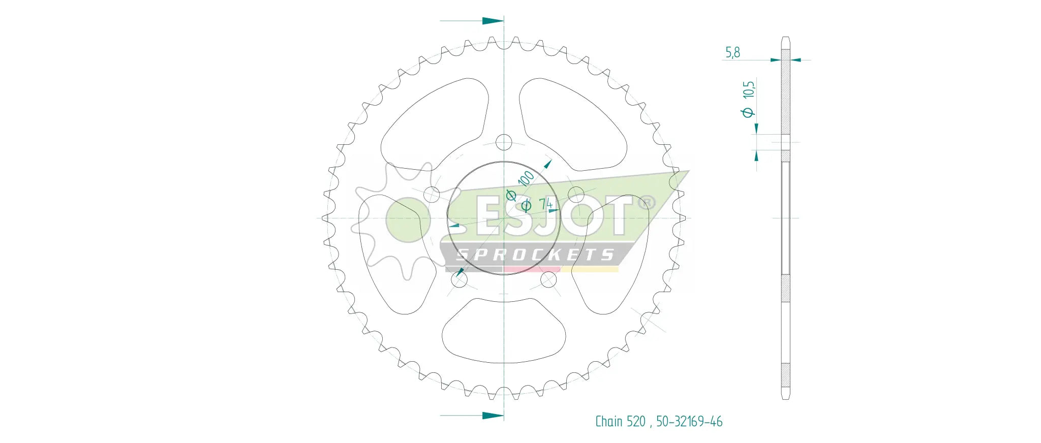 Esjot 520 Rear Sprocket - High-quality Steel