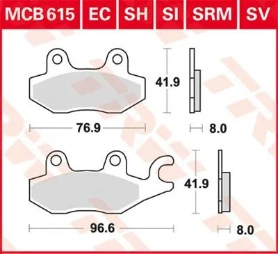 Trw Sv Series Sintered Brake Pads For Front Brake - Front & Rear