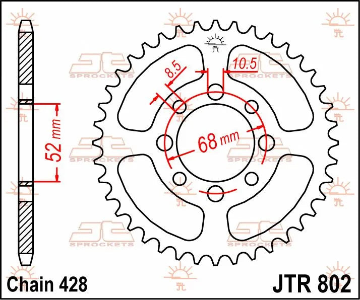 Jt Sprockets Steel Rear Sprocket 44t