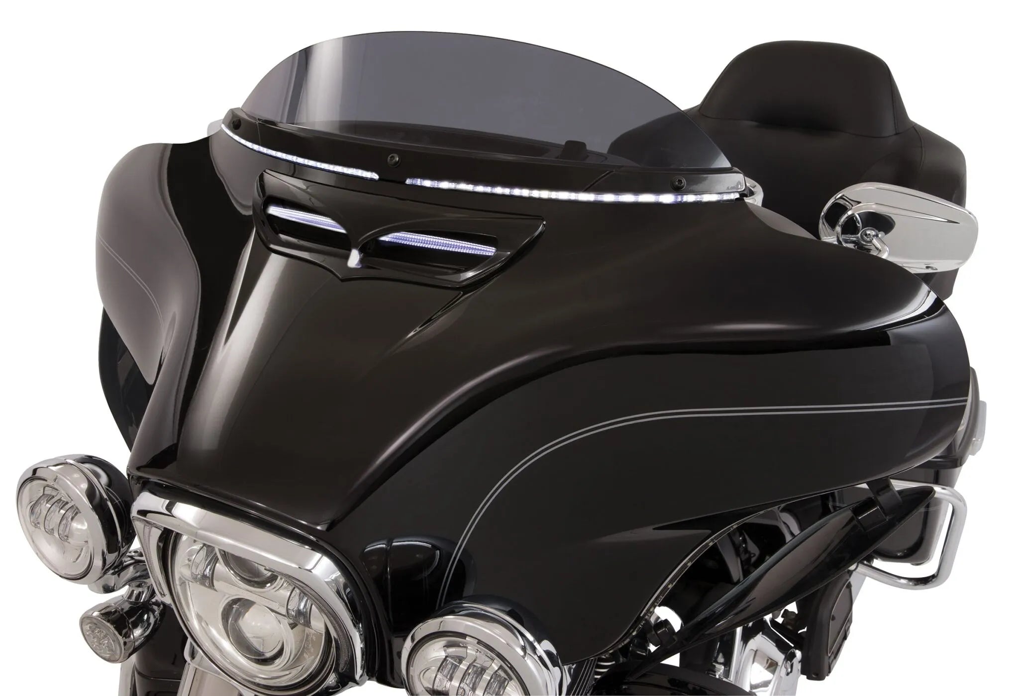 Ciro Steel Windshield Trim With Led Turn Signals