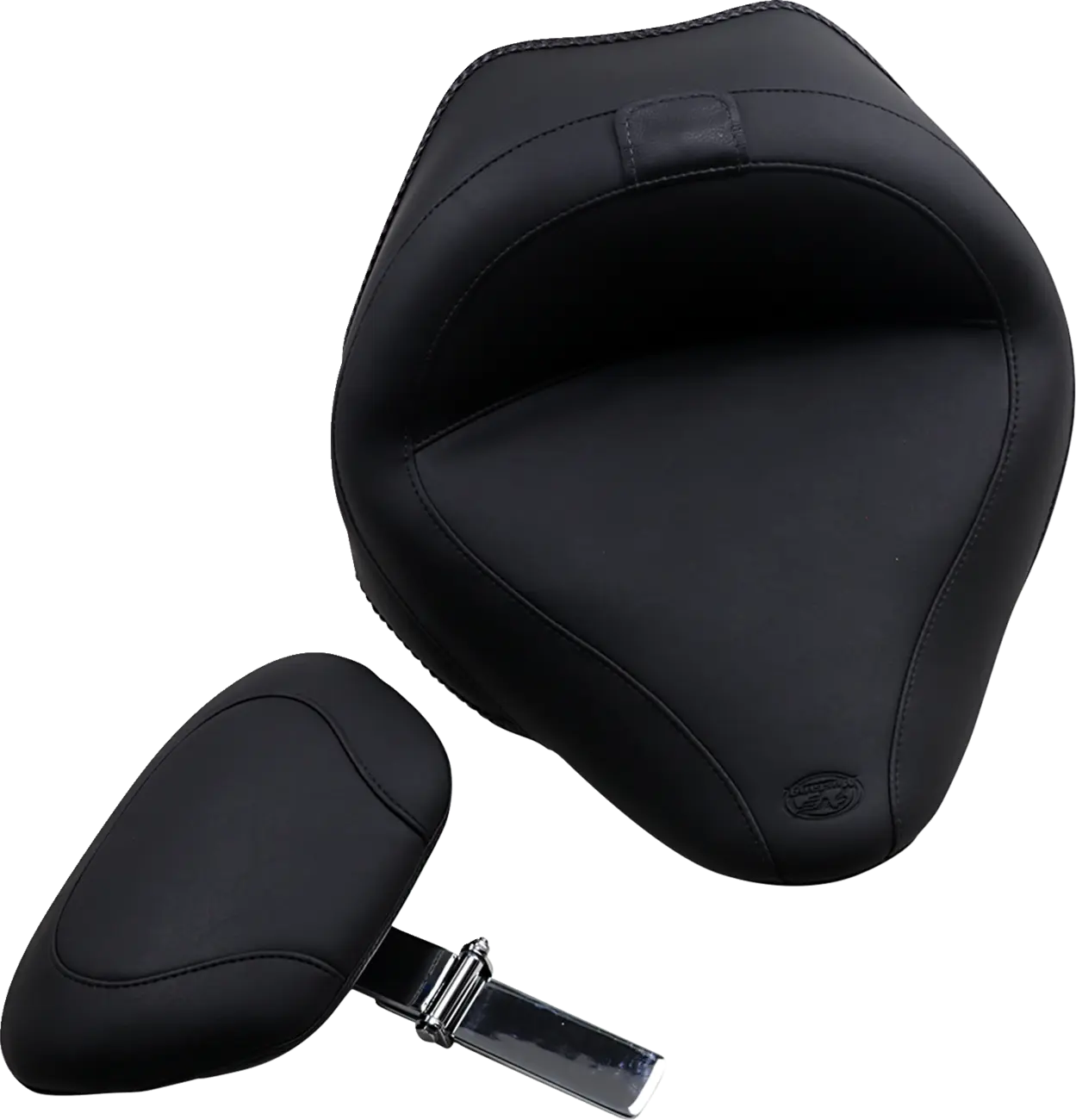 Mustang Wide Solo Seat With Backrest - For Harley Davidson