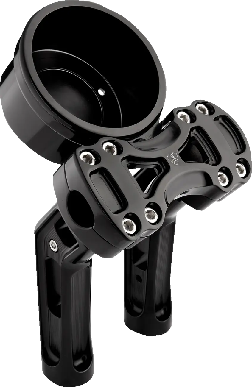 Arlen Ness Method Wayback Risers 7" Black with 4" Gauge Mount