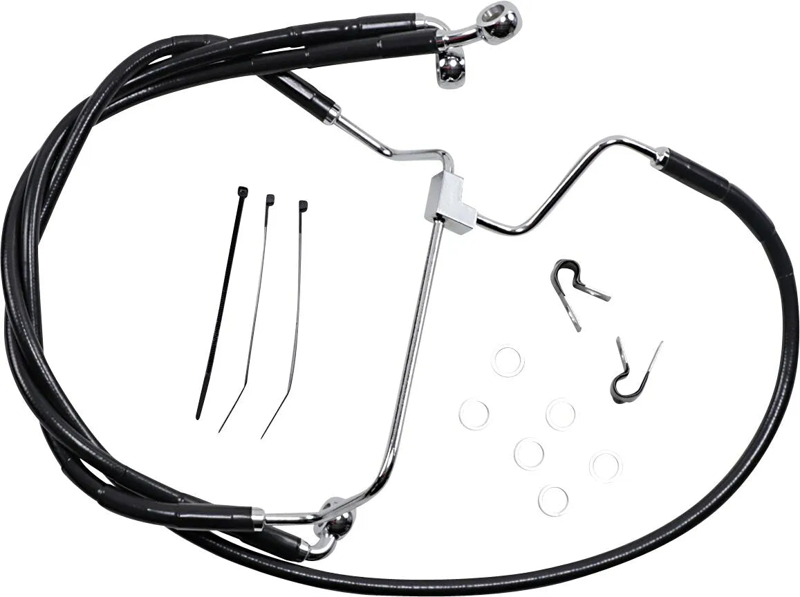 Drag Specialties Extended Black Vinyl Brake Line Kit