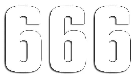 Blackbird Racing Number Plate Graphic - White "6" (3-pack)
