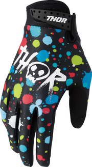 Thor Youth Launchmode Splat Gloves - Black/Multi