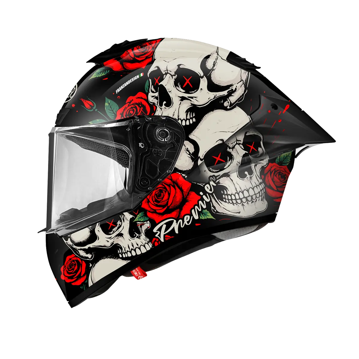 Premier Helmets Monza Ro Full Face Helmet - Black/red/white