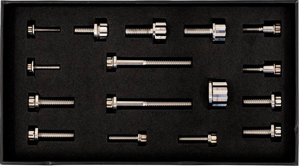 Trask Bitchin' Bolts Titanium M8 12-Point Peg Mount Hardware Kit