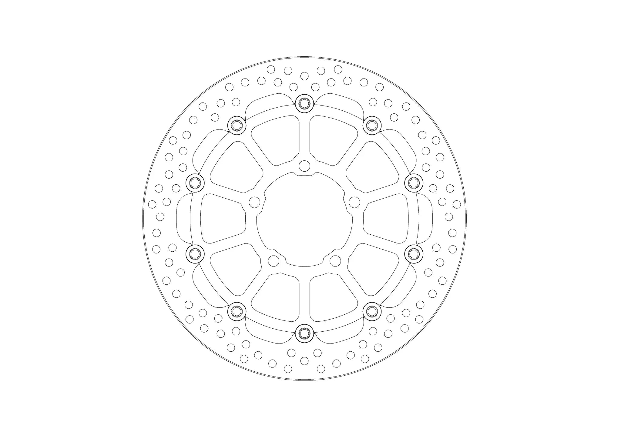 Moto-master Halo Series Flydende Bremse Rotor - 310mm - Foran