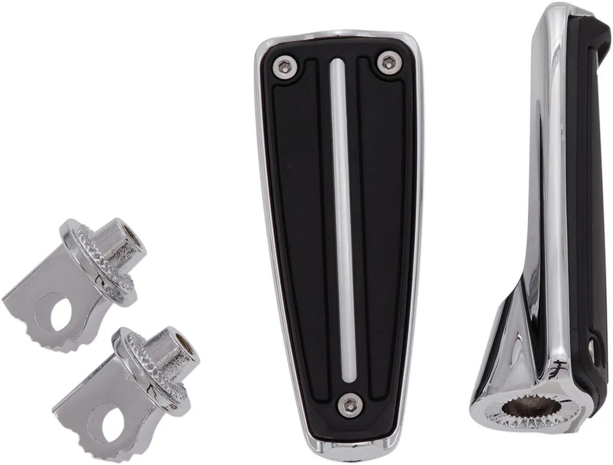 Ciro Rail Foot Pegs - Chrome & Black