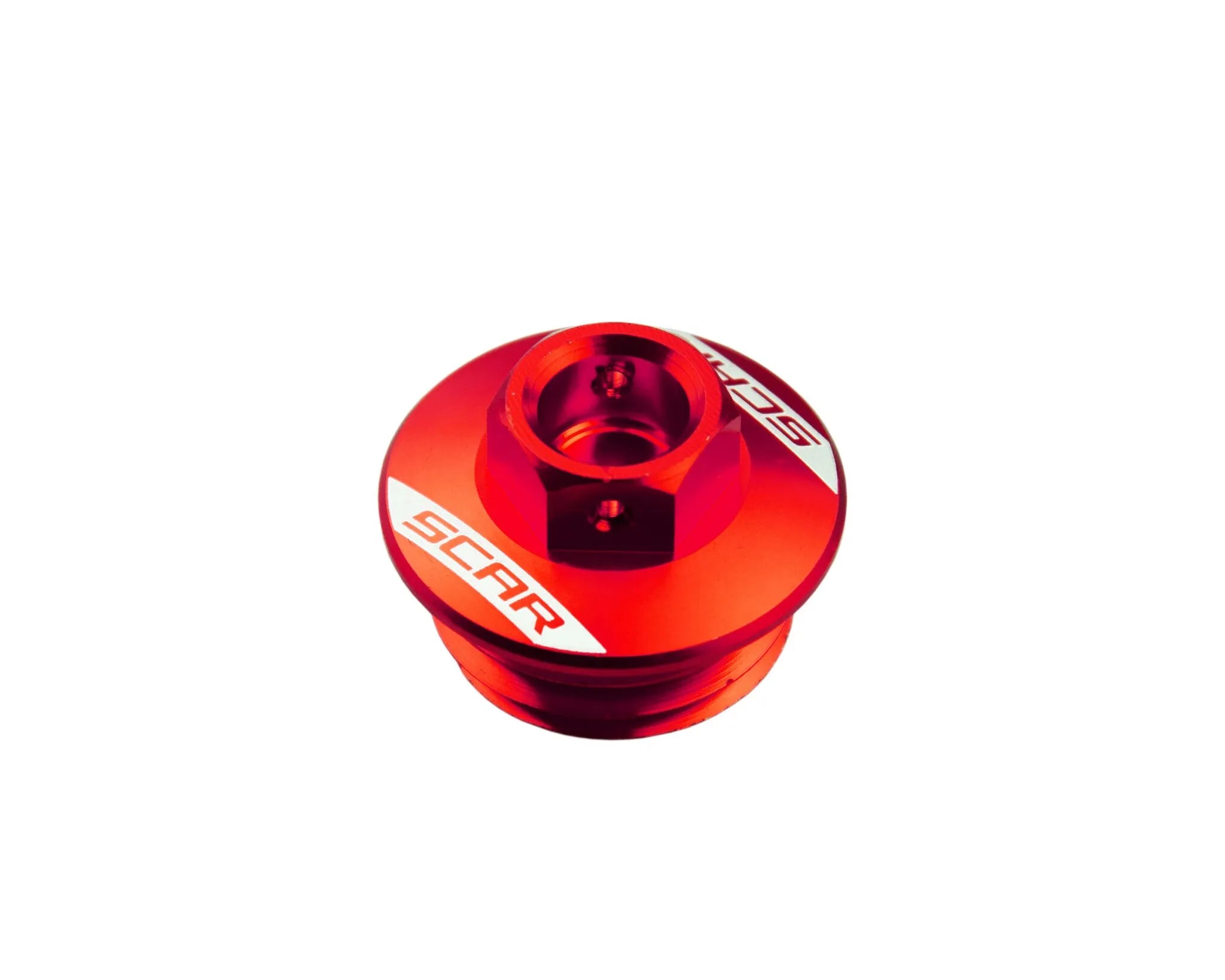 Scar Oil Filler Cap - Red Aluminum Replacement