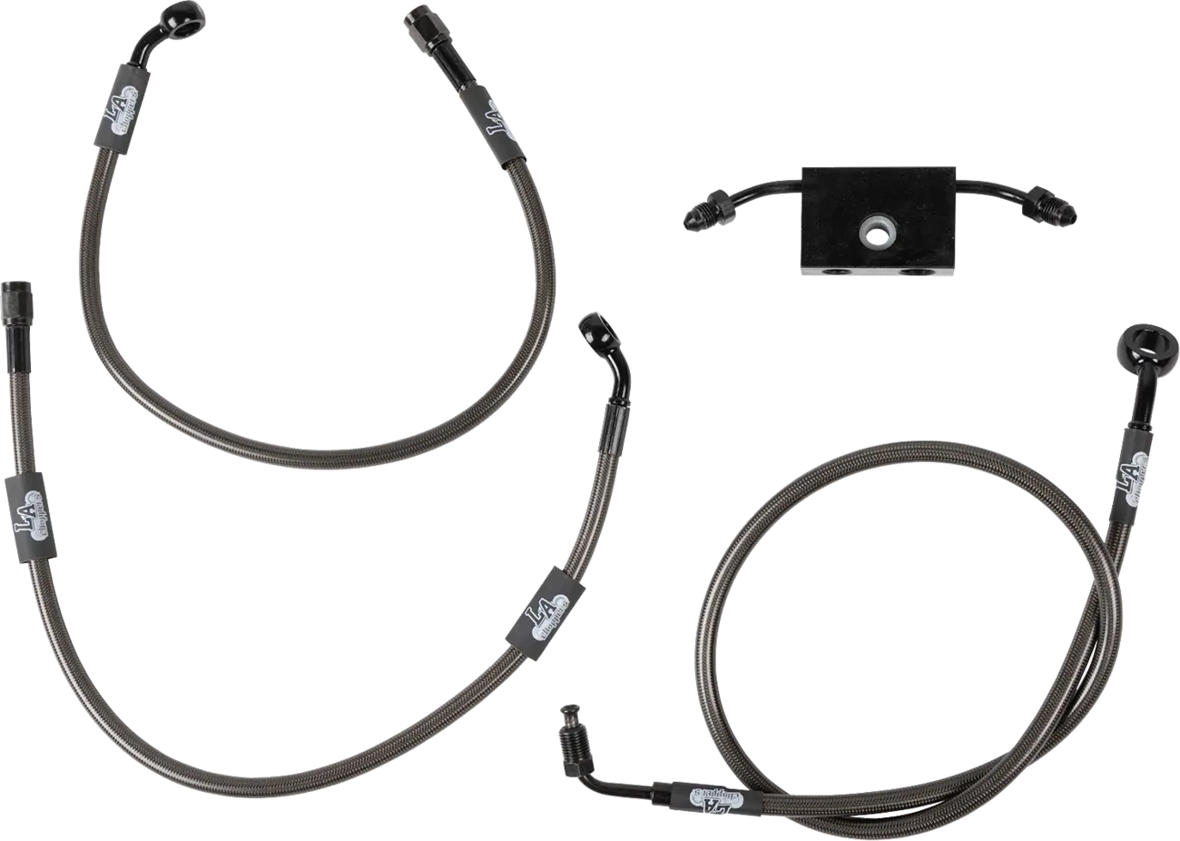 La Choppers Midnight Flettet Bremse Slange Kit Med Abs