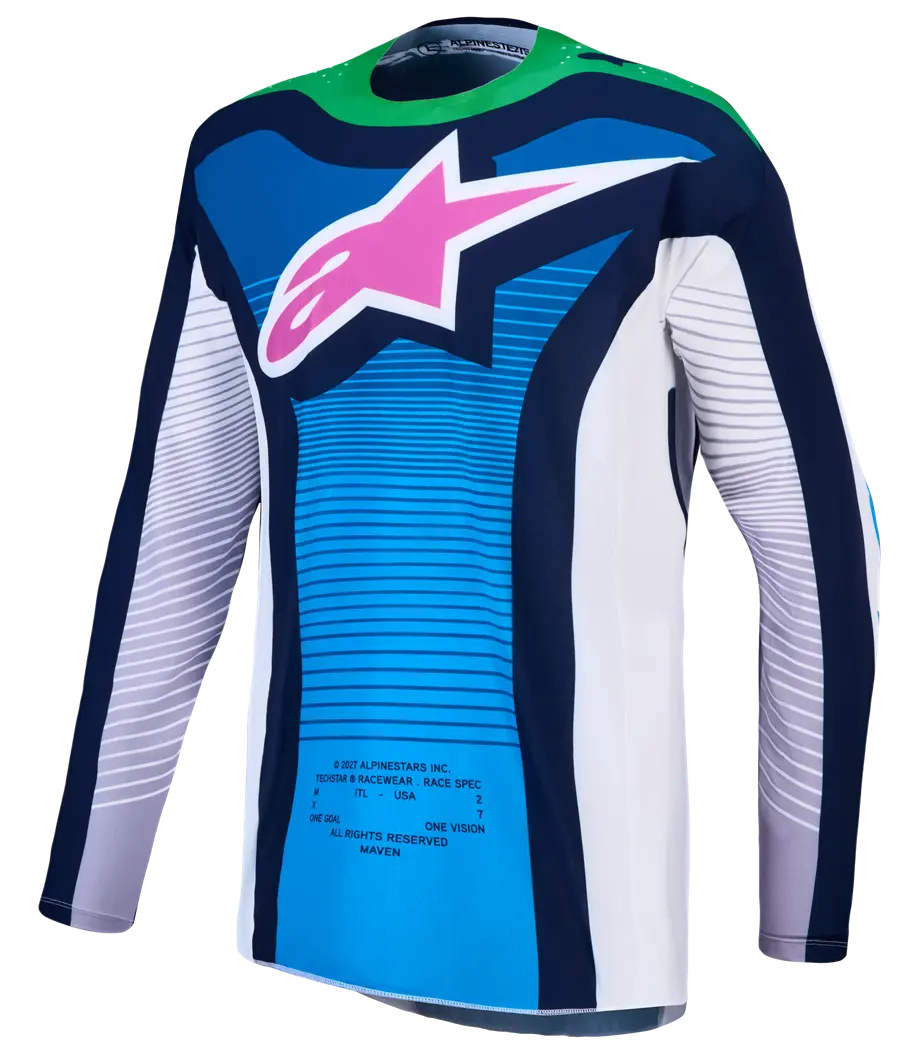 Alpinestars Techstar Maven Jersey White Blue Green