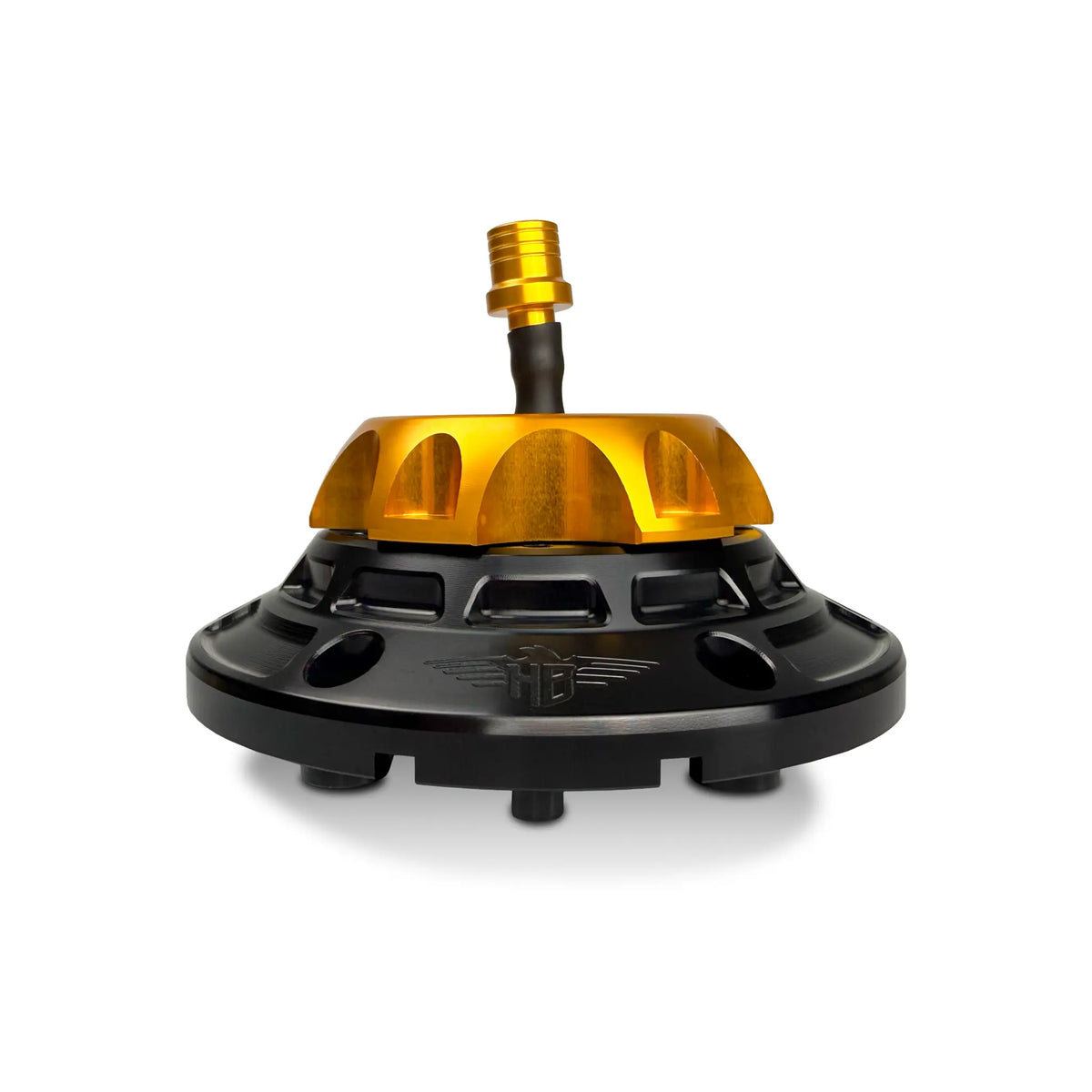 Heinz Bikes Performance Vented Fuel Cap Black/Gold for Harley