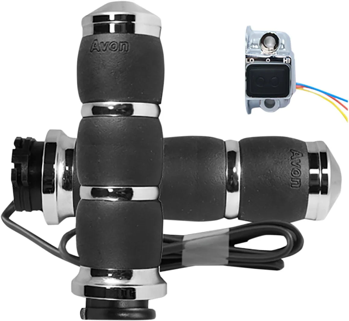 Avon Grips Heated Grips 1 Inch Black/chrome