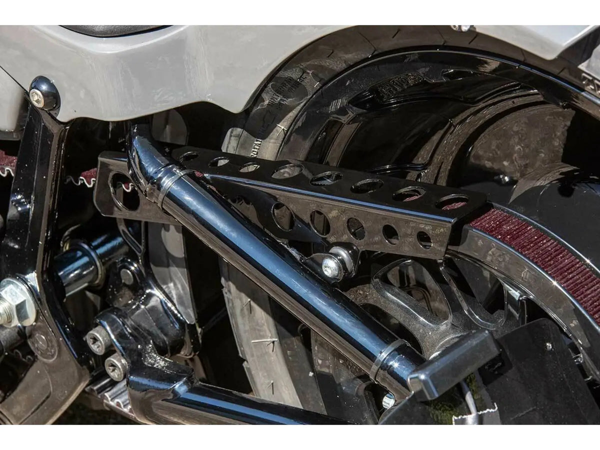 Rick's Motorcycles Gloss Black Round Hole Belt Guard for Softail