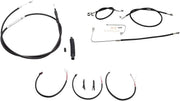 LA CHOPPERS Black Vinyl Braided Handlebar Cable Kit for 12-14"