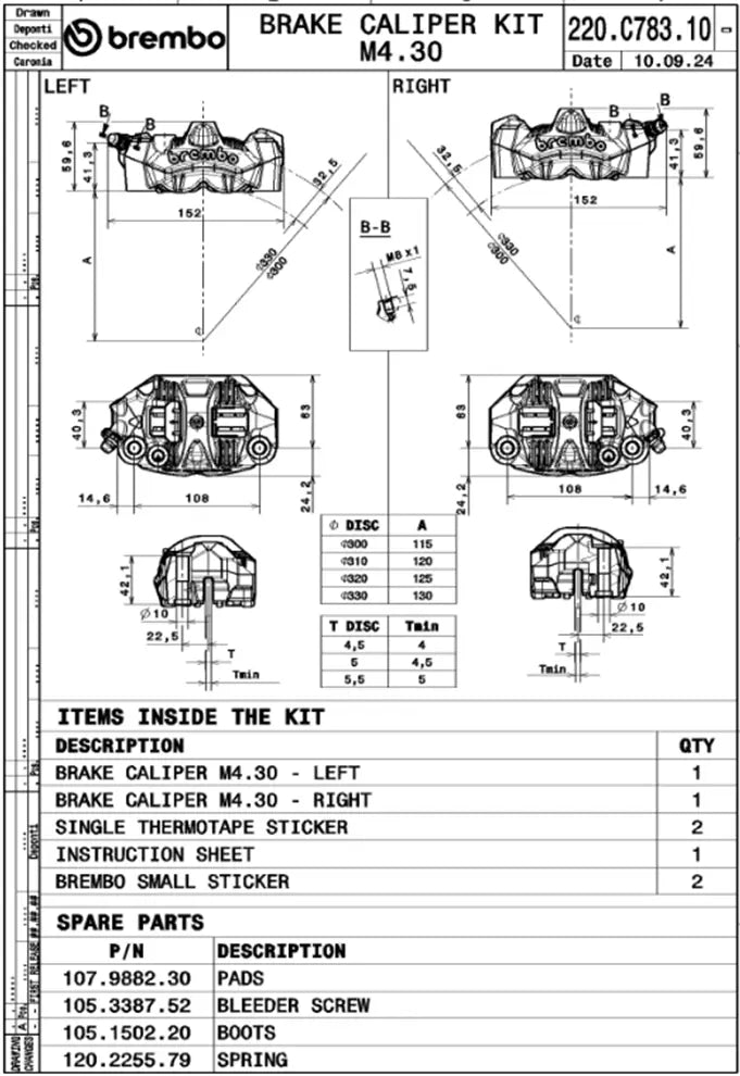 Brembo Gp4-rs Brake Caliper Kit Upgrade