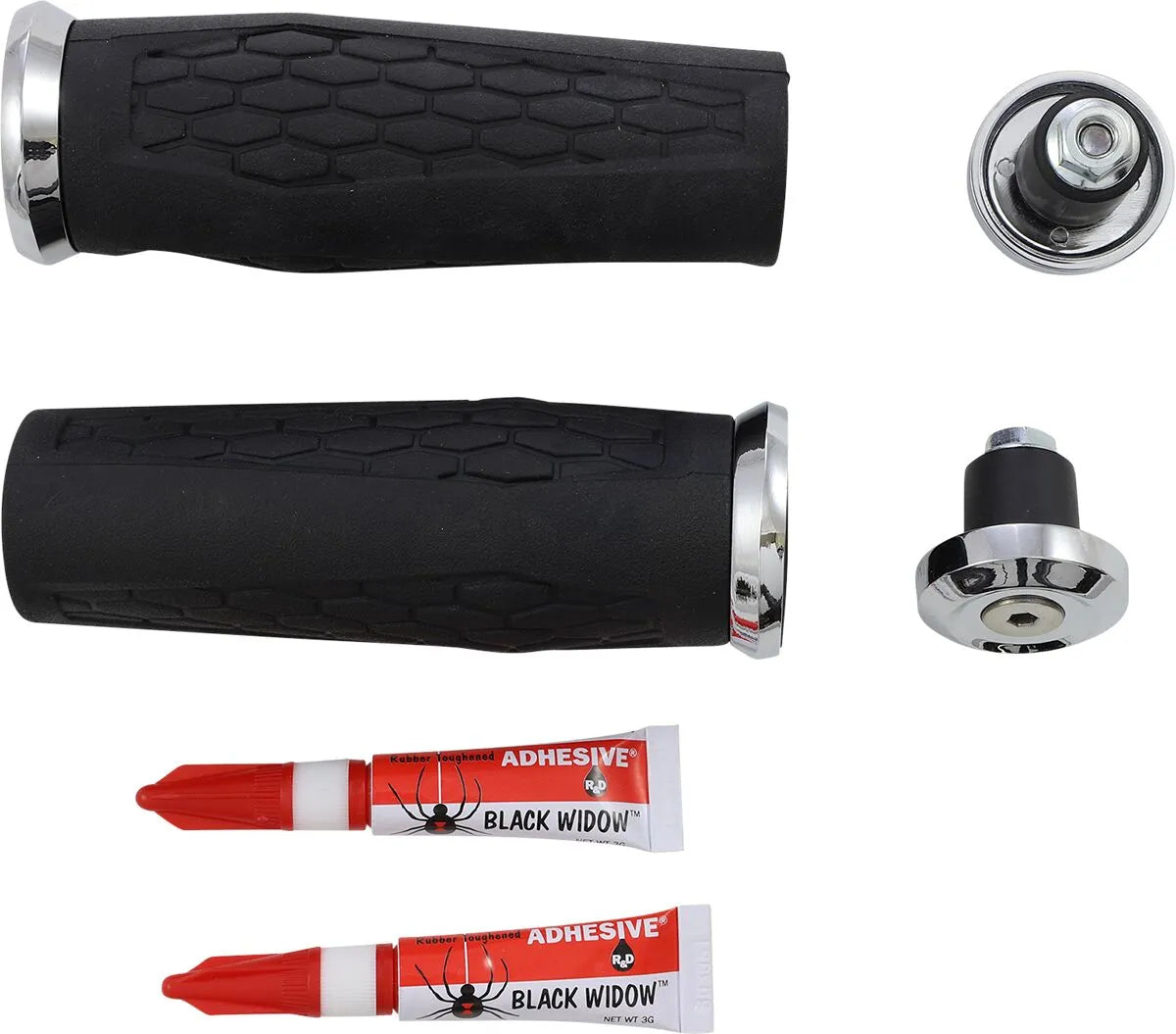 Kuryakyn Hex Grips - Chrome, 7/8"