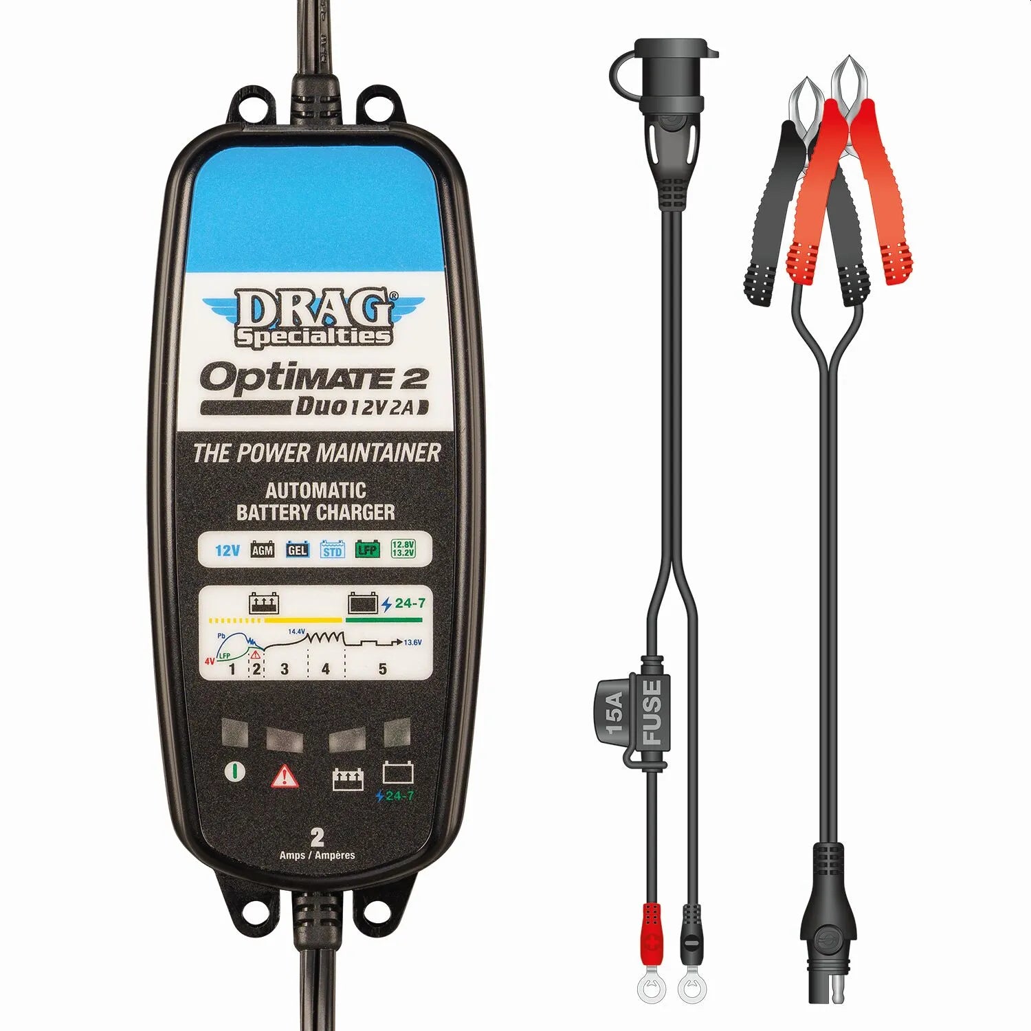 Drag Specialties Optimate 2 Duo Eu Battery Charger