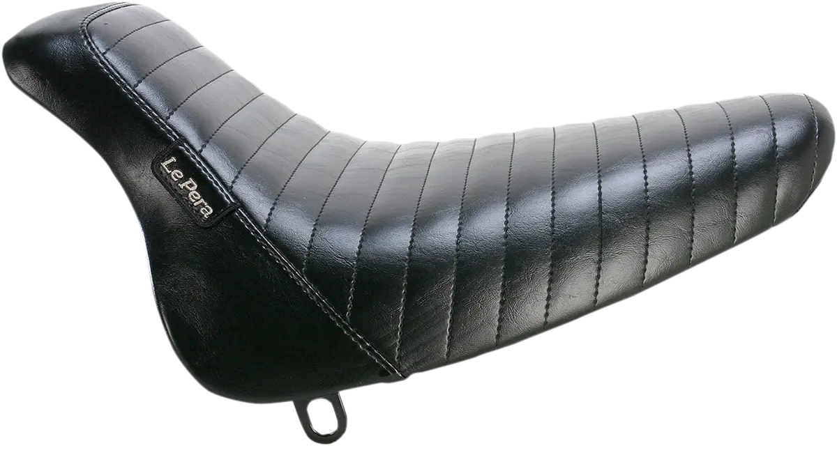 Le Pera Bare Bones Solo Seat - Black Pleated - For Harley Davidson