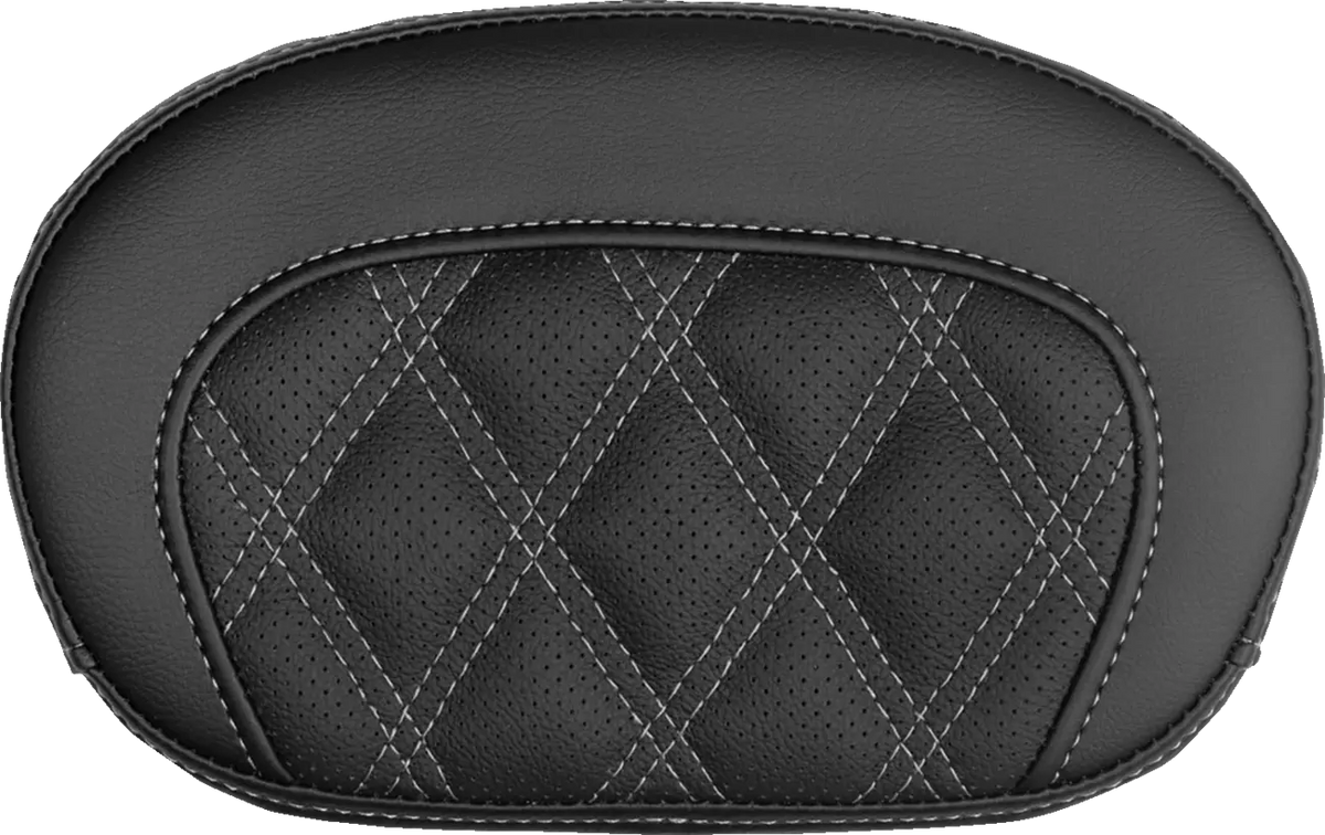 Saddlemen Mini Contour Sissy Bar Pad Lattice Stitch Silver