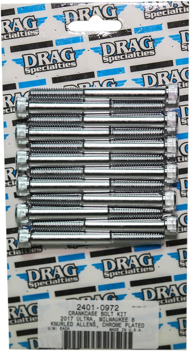 Drag Specialties M-Eight M8 Crankcase Bolt Kit Chrome for H-D