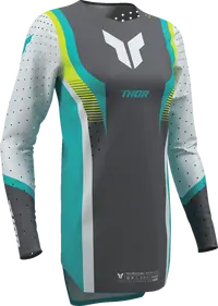 Thor Women's Sportmode Velocity Jersey - Gray/White/Aqua/Fluorescent Yellow