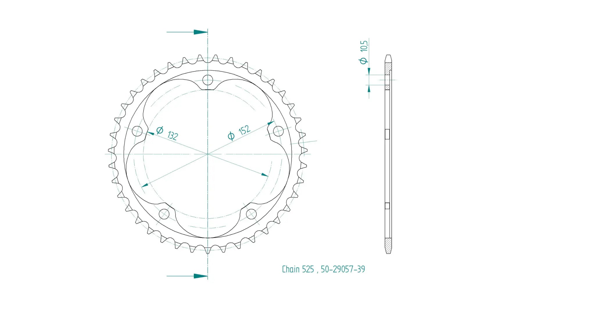 Esjot 525 Steel Rear Sprocket