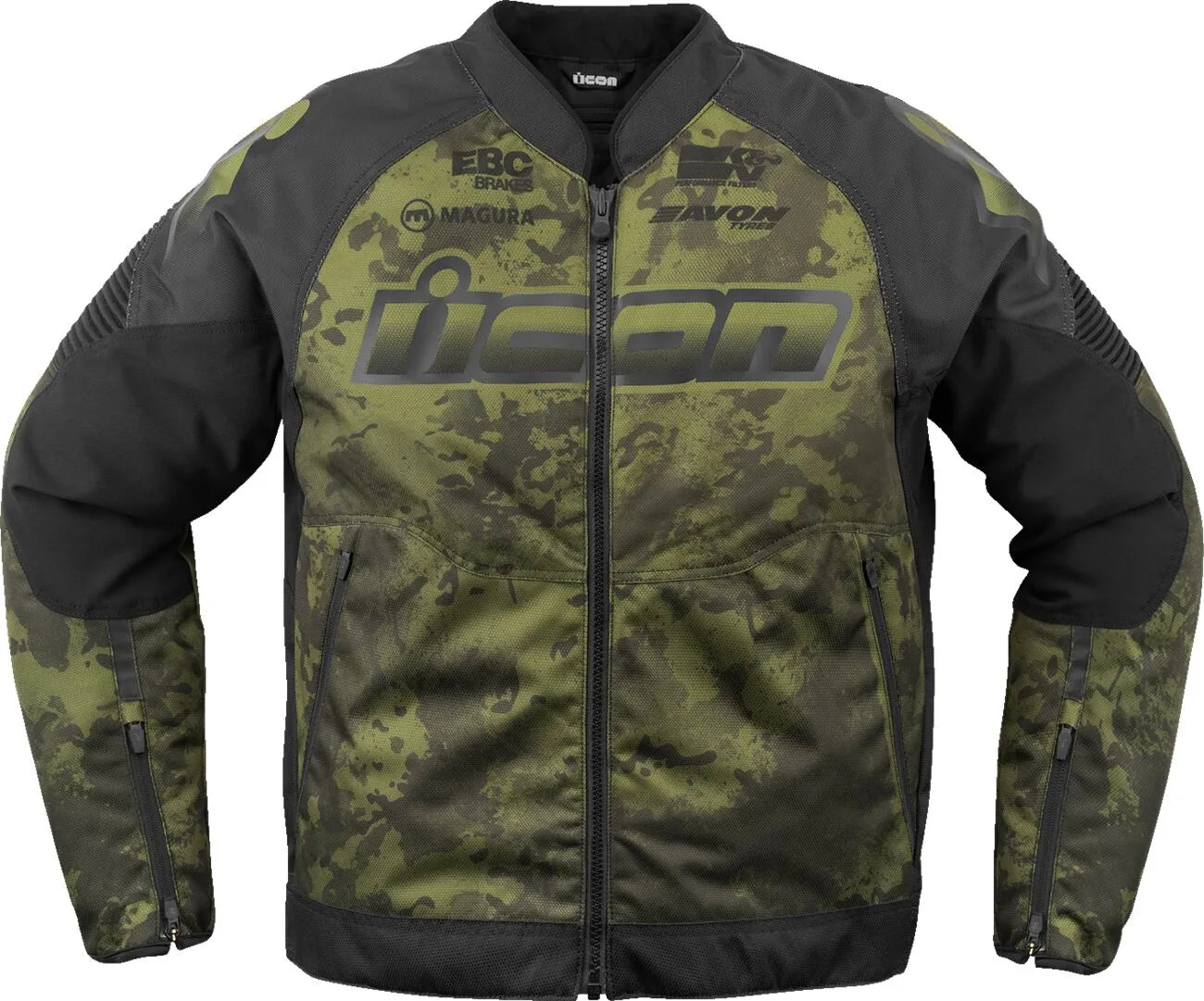Icon Overlord3™ Magnacross Jacket - Black/Gray/Camo Green