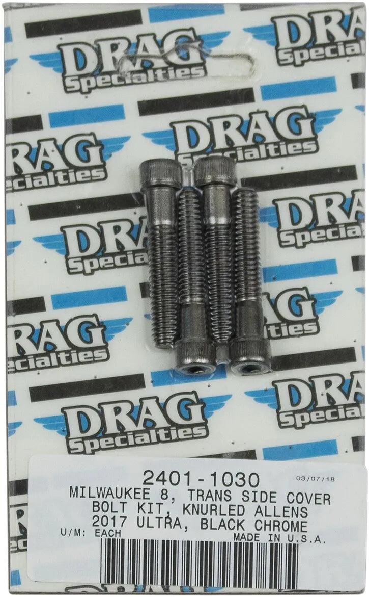 Drag Specialties M8 Transmission Cover Bolt Kit Black/Chrome