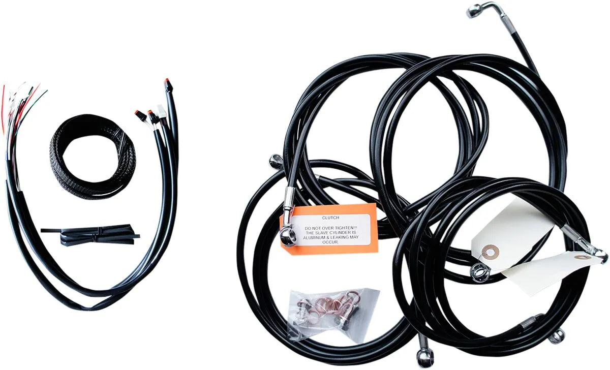LA CHOPPERS Black Vinyl Braided Handlebar Cable Kit 18-20" Ape