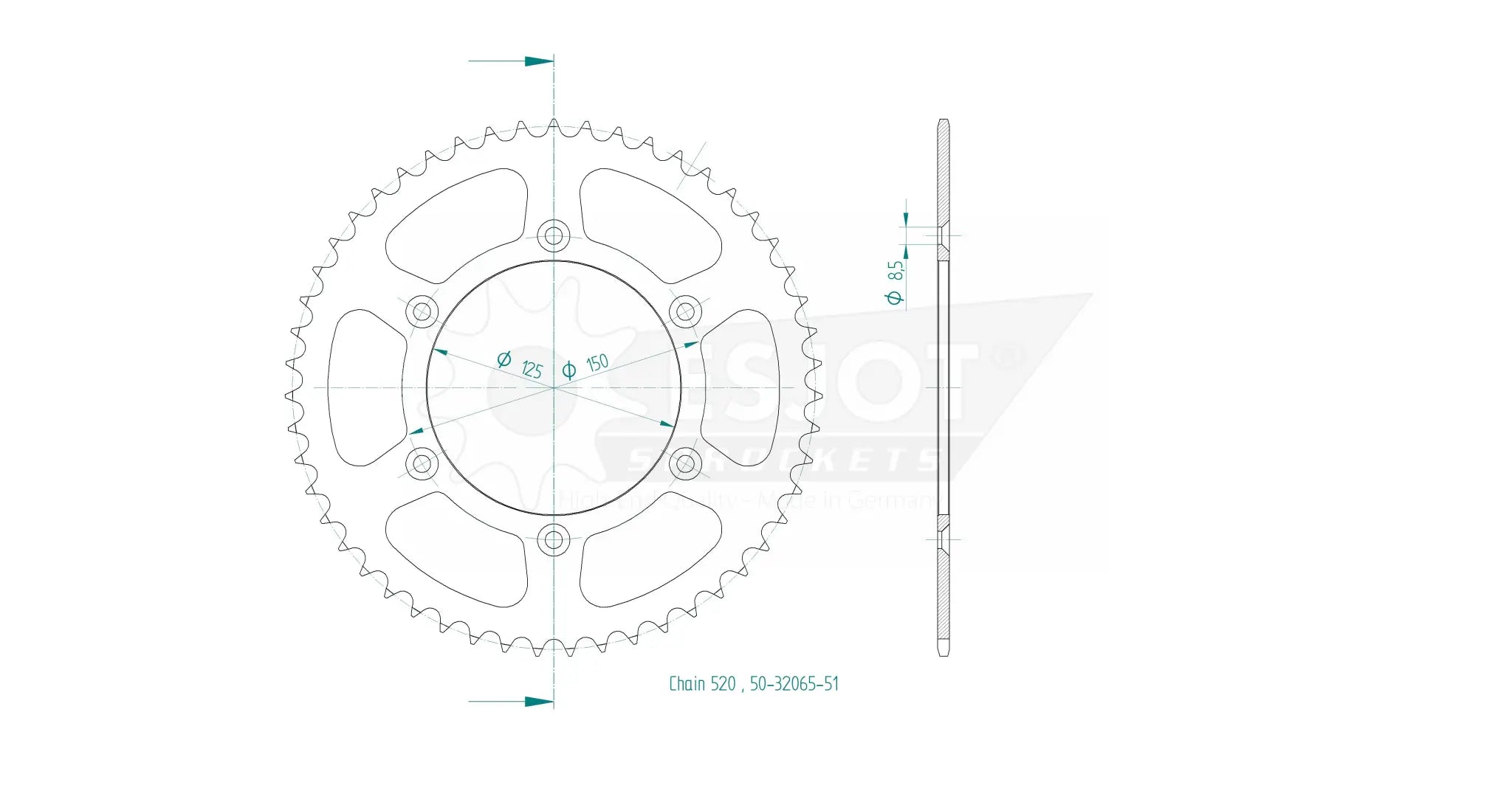 Esjot 520 Steel Rear Sprocket