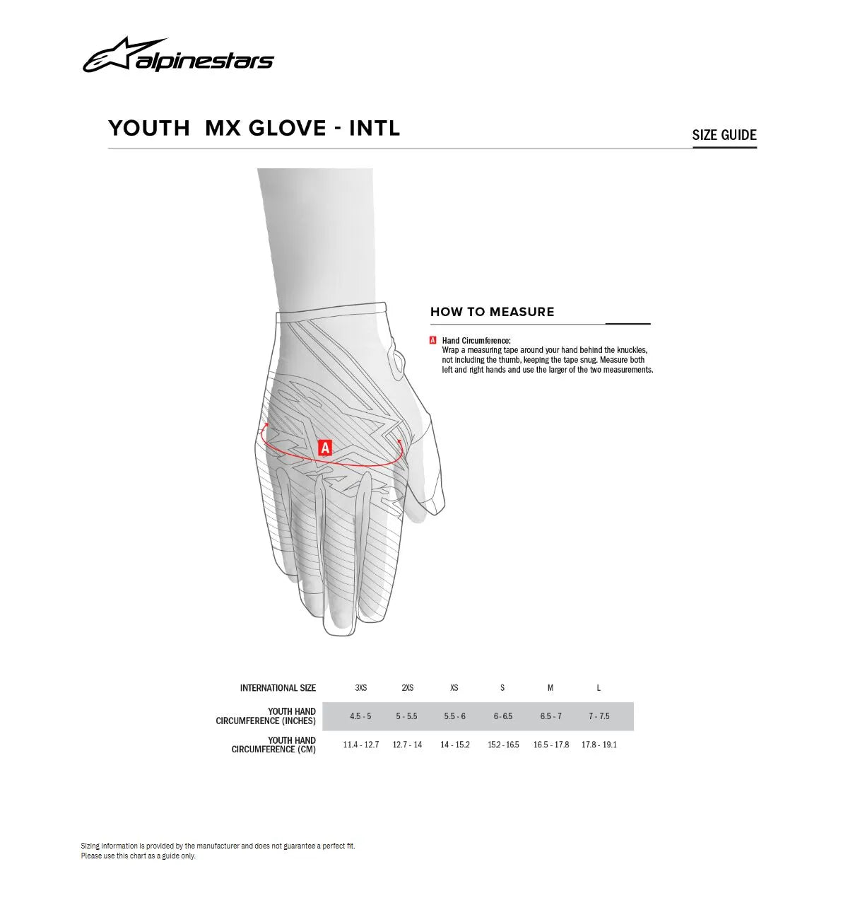 Alpinestars Youth Full Bore V2 Mx Gloves - Black/White