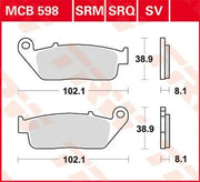 Trw Srm Series Sintrede Bremseklodser til Scooter - For & Bag