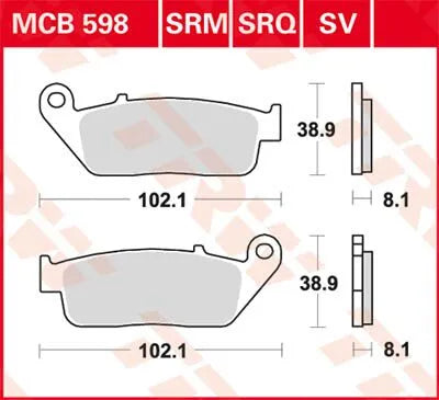 Trw Srm Series Sintered Scooter Brake Pads - Front & Rear
