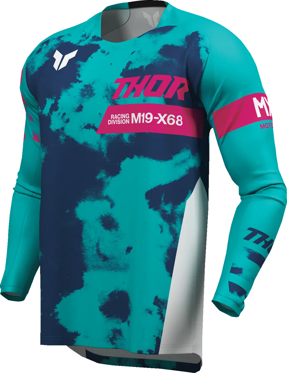 Thor Youth Launchmode Bleach Jersey - Blue/Pink/White/Aqua