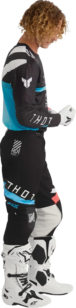 Thor Sportmode Synth Jersey - Black/White/Turquoise/Coral