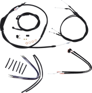 BURLY BRAND Black Vinyl Handlebar Cable Kit for Ape Hangers