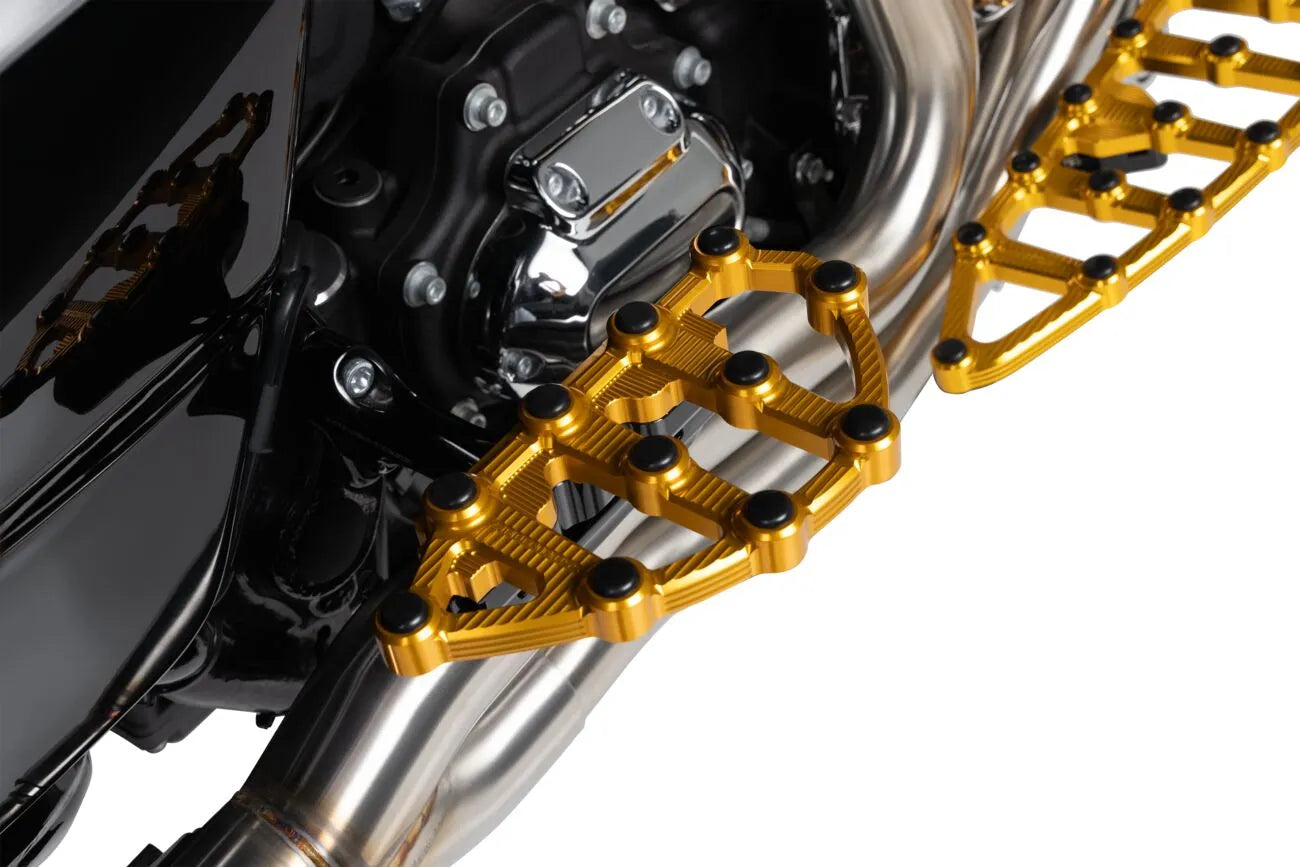 Arlen Ness Mx Billet Floorboards - Gold