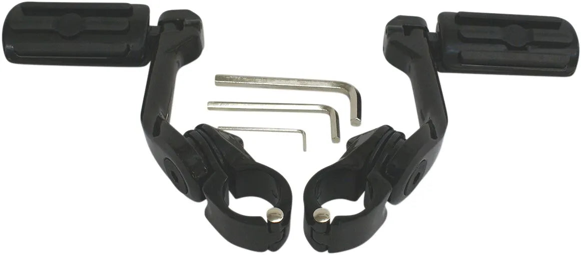 Rivco Highway Pegs - 1-1/4" Bars - Matte Black