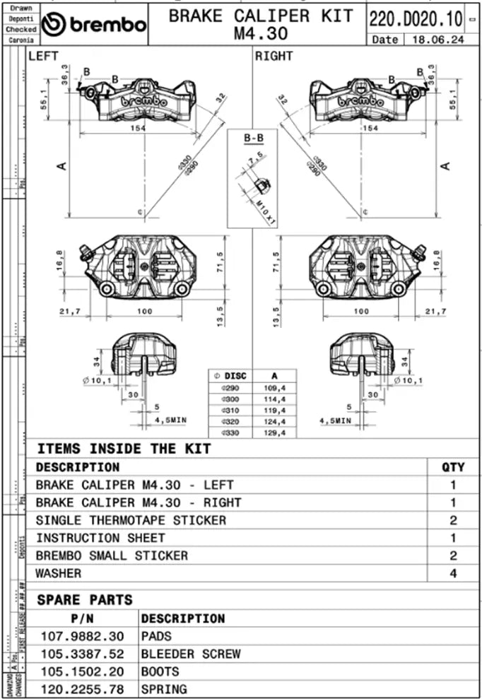 Brembo Stylema Brake Caliper Kit Prime Line