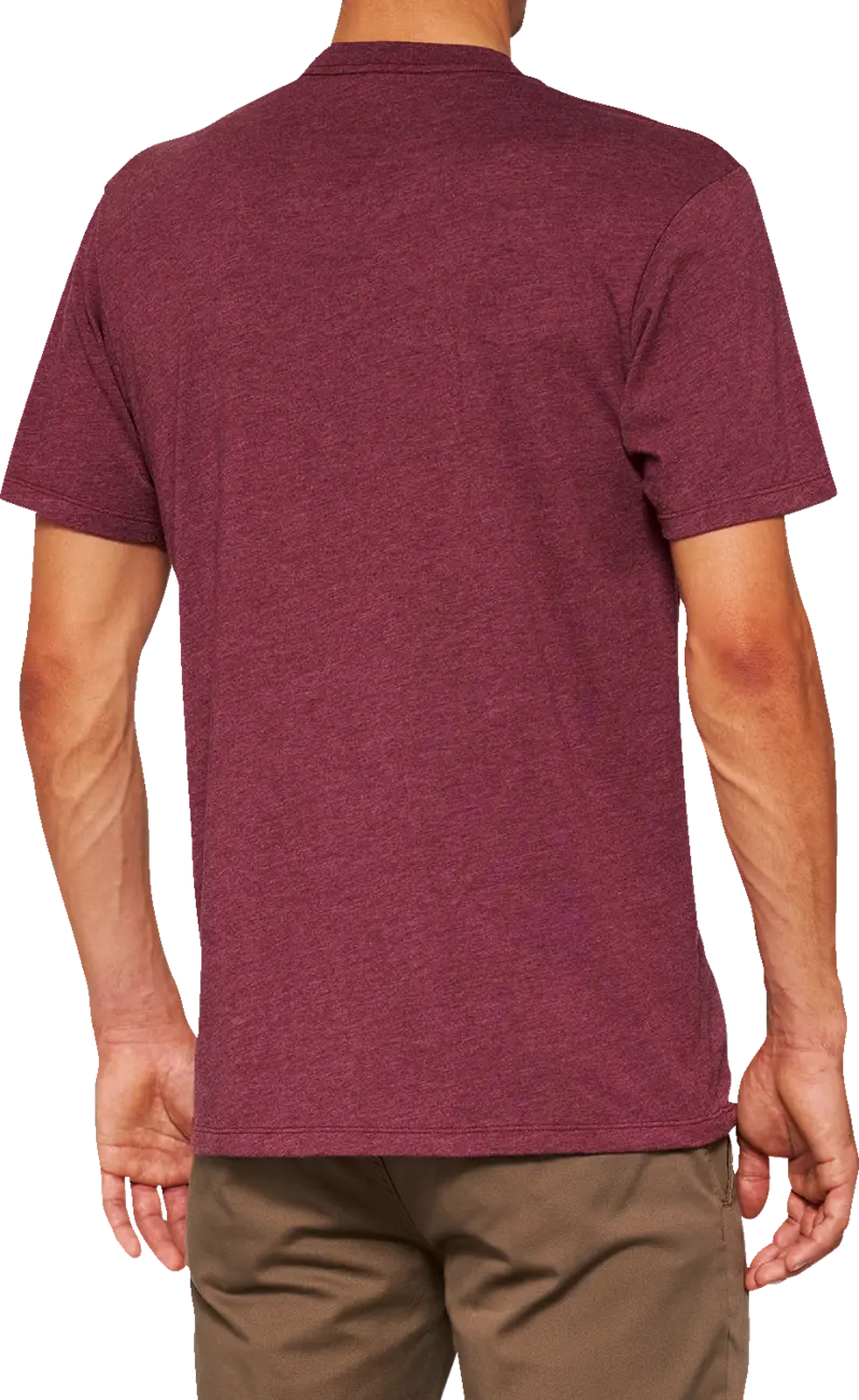 100% Icon Short Sleeve T-Shirt Maroon Heather