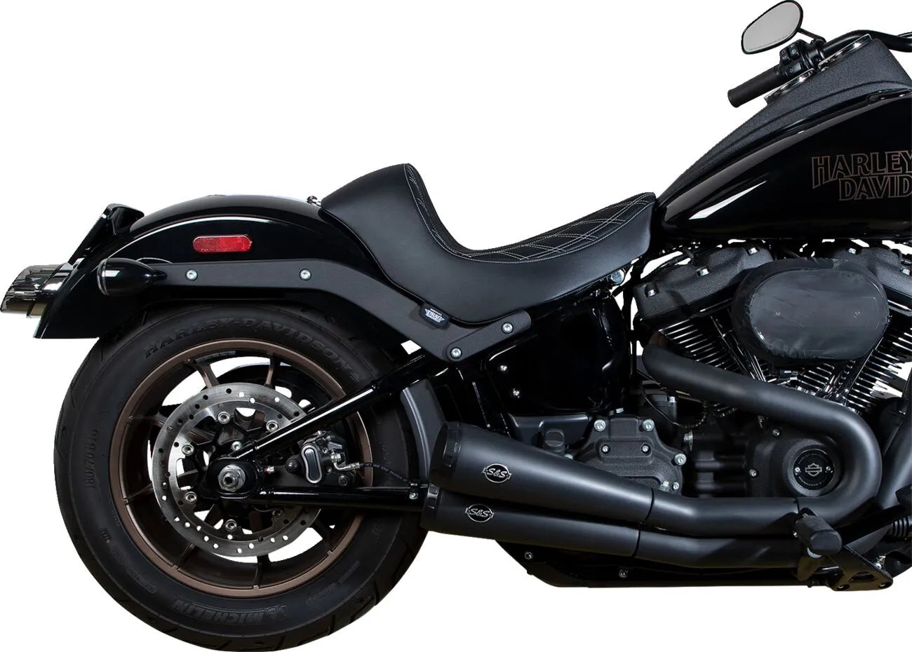 Drag Specialties Solo Seat - Black Vinyl - For Harley Davidson