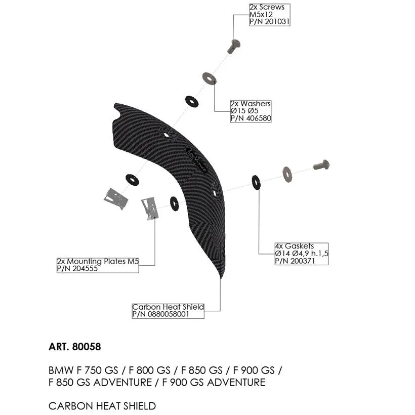 Leovince Heat Shield Carbon Fiber Replacement Part
