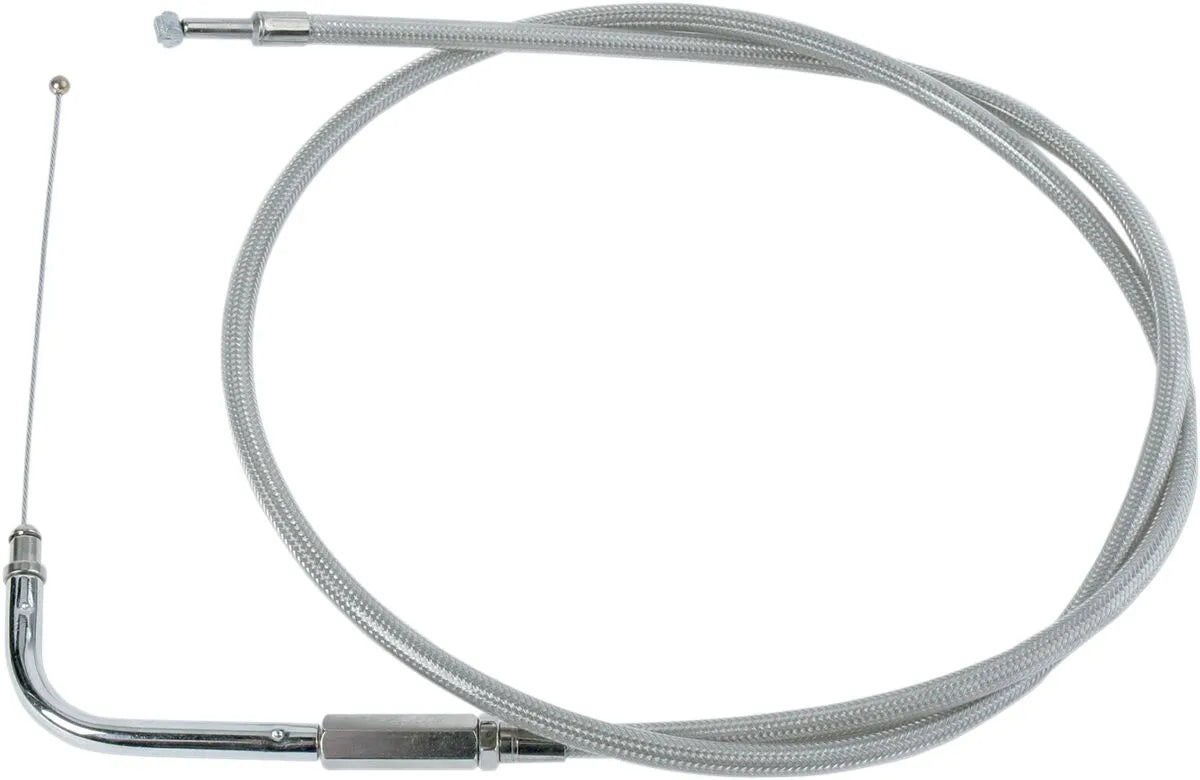 DRAG SPECIALTIES Stainless Braided Throttle Cable 70° Elbow